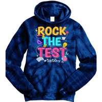 Rock The Test Testing Day Retro Motivational Teacher Student Tie Dye Hoodie