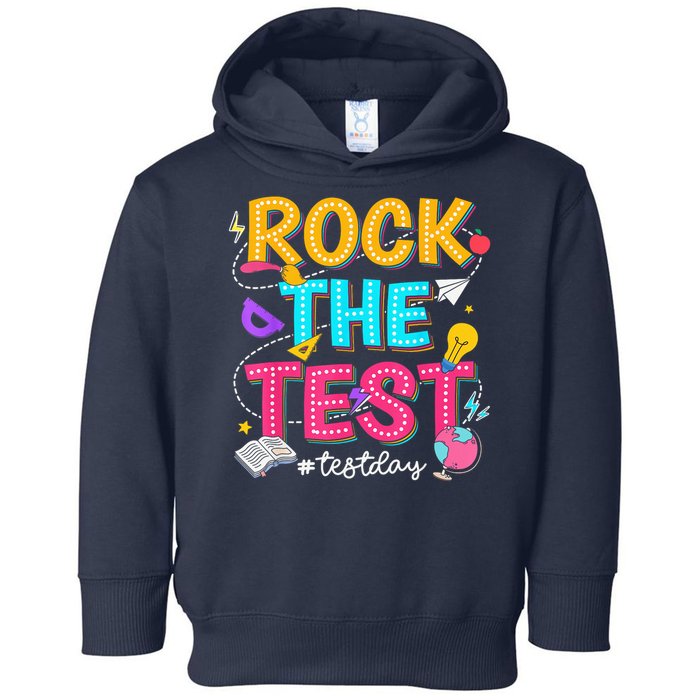 Rock The Test Testing Day Retro Motivational Teacher Student Toddler Hoodie