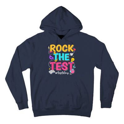 Rock The Test Testing Day Retro Motivational Teacher Student Tall Hoodie