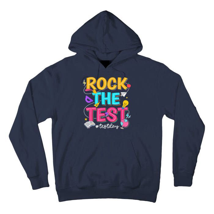 Rock The Test Testing Day Retro Motivational Teacher Student Tall Hoodie