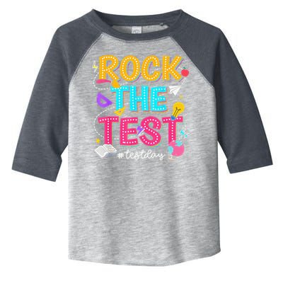 Rock The Test Testing Day Retro Motivational Teacher Student Toddler Fine Jersey T-Shirt