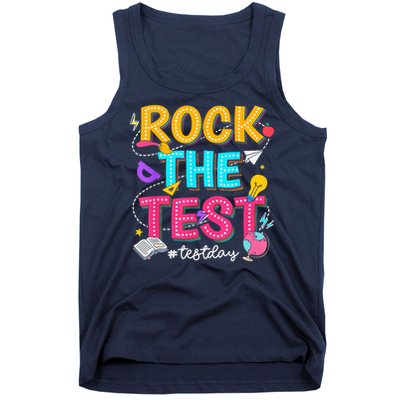 Rock The Test Testing Day Retro Motivational Teacher Student Tank Top