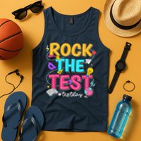 Rock The Test Testing Day Retro Motivational Teacher Student Tank Top