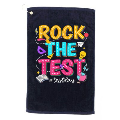Rock The Test Testing Day Retro Motivational Teacher Student Golf Towel