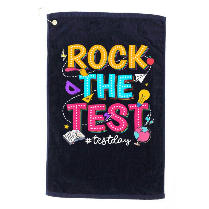 Rock The Test Testing Day Retro Motivational Teacher Student Golf Towel