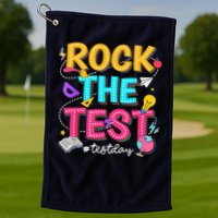 Rock The Test Testing Day Retro Motivational Teacher Student Golf Towel
