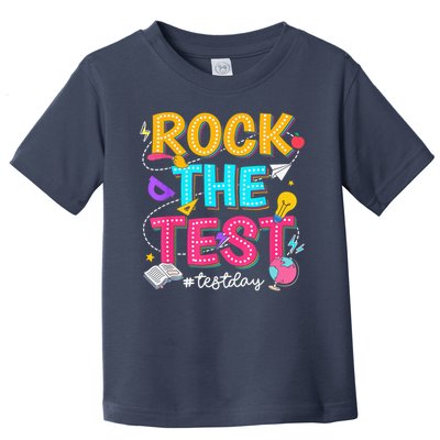 Rock The Test Testing Day Retro Motivational Teacher Student Toddler T-Shirt