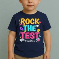 Rock The Test Testing Day Retro Motivational Teacher Student Toddler T-Shirt
