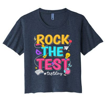 Rock The Test Testing Day Retro Motivational Teacher Student Crop Top