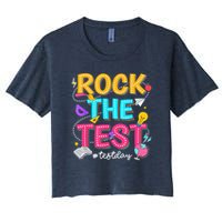 Rock The Test Testing Day Retro Motivational Teacher Student Crop Top