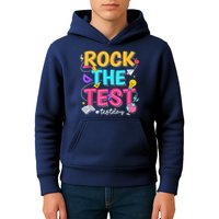 Rock The Test Testing Day Retro Motivational Teacher Student Kids Hoodie
