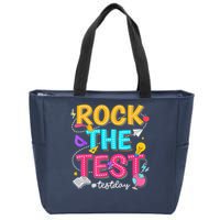 Rock The Test Testing Day Retro Motivational Teacher Student Zip Tote Bag