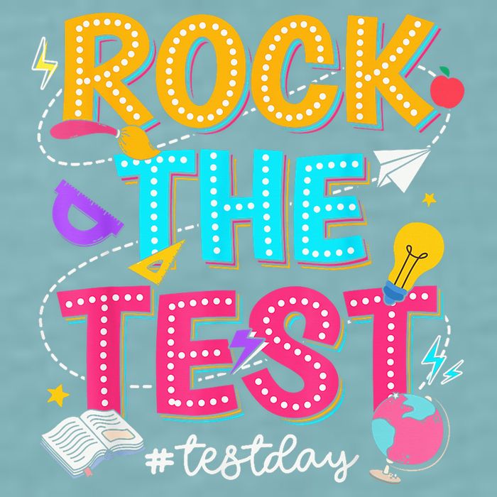 Rock The Test Testing Day Retro Motivational Teacher Student Sueded Cloud Jersey T-Shirt