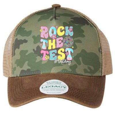 Rock The Test Testing Day Retro Motivational Teacher Student Legacy Tie Dye Trucker Hat