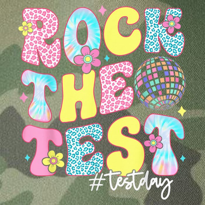 Rock The Test Testing Day Retro Motivational Teacher Student Legacy Tie Dye Trucker Hat