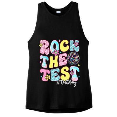 Rock The Test Testing Day Retro Motivational Teacher Student Ladies PosiCharge Tri-Blend Wicking Tank