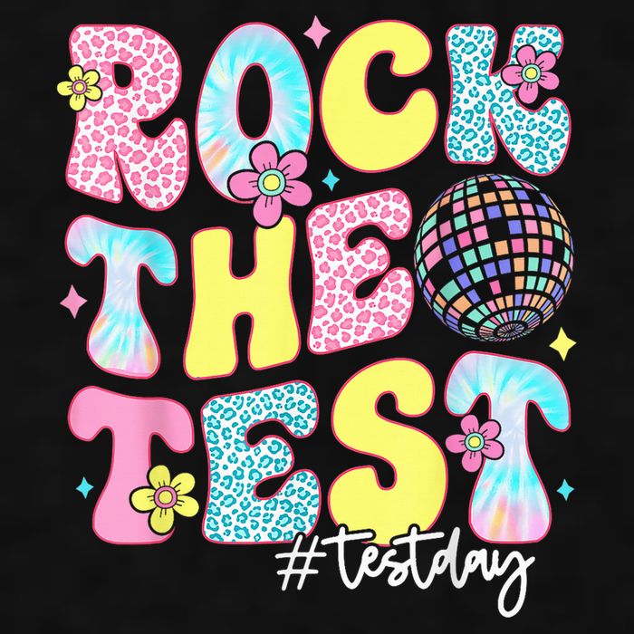 Rock The Test Testing Day Retro Motivational Teacher Student Ladies PosiCharge Tri-Blend Wicking Tank