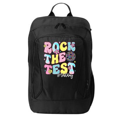 Rock The Test Testing Day Retro Motivational Teacher Student City Backpack