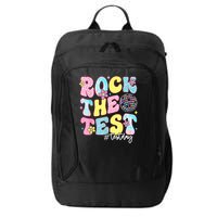 Rock The Test Testing Day Retro Motivational Teacher Student City Backpack