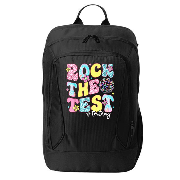 Rock The Test Testing Day Retro Motivational Teacher Student City Backpack
