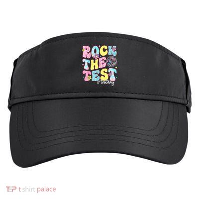 Rock The Test Testing Day Retro Motivational Teacher Student Adult Drive Performance Visor