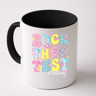 Rock The Test Testing Day Retro Motivational Teacher Student Mug