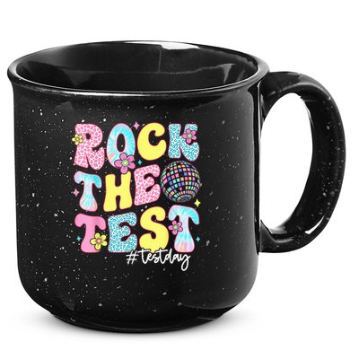 Rock The Test Testing Day Retro Motivational Teacher Student 15oz Campfire Ceramic Mug