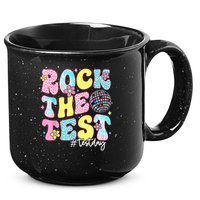 Rock The Test Testing Day Retro Motivational Teacher Student 15oz Campfire Ceramic Mug