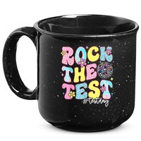Rock The Test Testing Day Retro Motivational Teacher Student 15oz Campfire Ceramic Mug