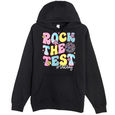 Rock The Test Testing Day Retro Motivational Teacher Student Premium Pullover Hoodie