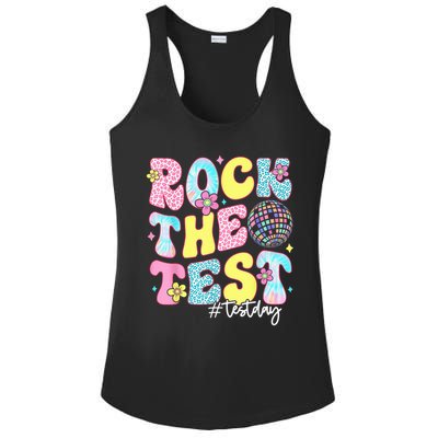 Rock The Test Testing Day Retro Motivational Teacher Student Ladies PosiCharge Competitor Racerback Tank