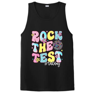 Rock The Test Testing Day Retro Motivational Teacher Student PosiCharge Competitor Tank