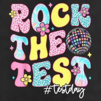 Rock The Test Testing Day Retro Motivational Teacher Student Microfiber Hand Towel
