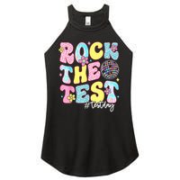 Rock The Test Testing Day Retro Motivational Teacher Student Women's Perfect Tri Rocker Tank