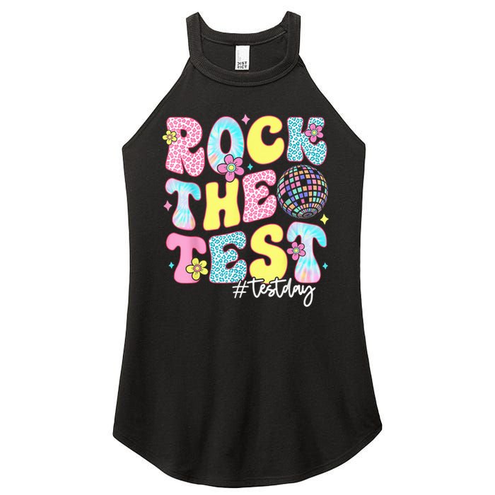 Rock The Test Testing Day Retro Motivational Teacher Student Women's Perfect Tri Rocker Tank