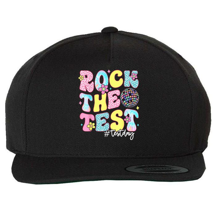 Rock The Test Testing Day Retro Motivational Teacher Student Wool Snapback Cap
