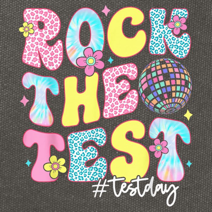 Rock The Test Testing Day Retro Motivational Teacher Student Cotton Canvas Backpack
