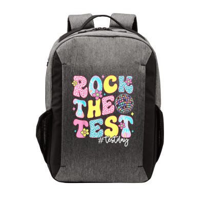 Rock The Test Testing Day Retro Motivational Teacher Student Vector Backpack