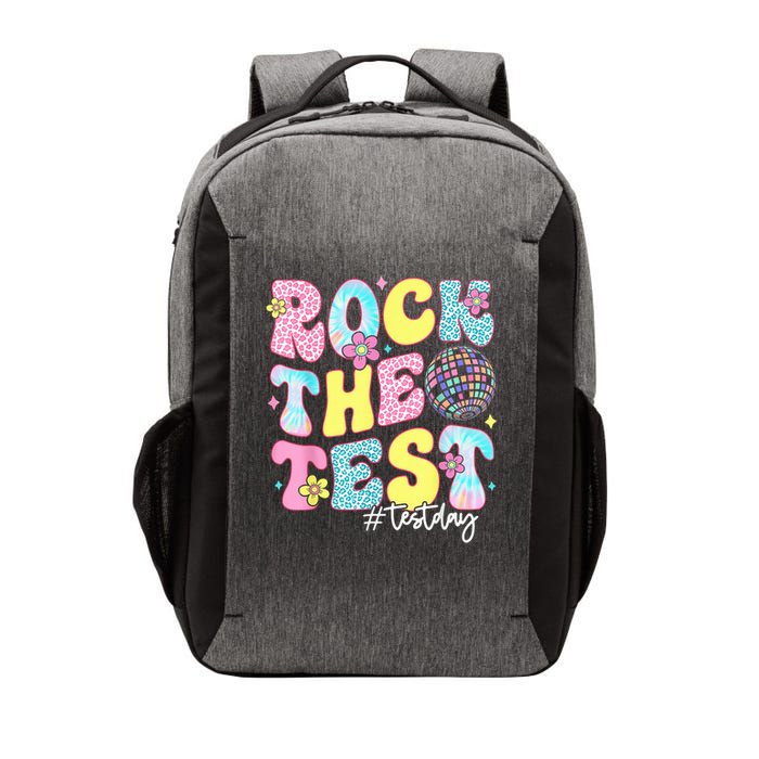 Rock The Test Testing Day Retro Motivational Teacher Student Vector Backpack