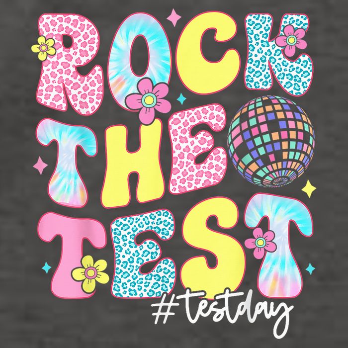 Rock The Test Testing Day Retro Motivational Teacher Student Vector Backpack