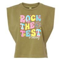 Rock The Test Testing Day Retro Motivational Teacher Student Garment-Dyed Women's Muscle Tee