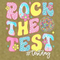 Rock The Test Testing Day Retro Motivational Teacher Student Garment-Dyed Women's Muscle Tee