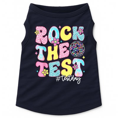 Rock The Test Testing Day Retro Motivational Teacher Student Doggie Tank