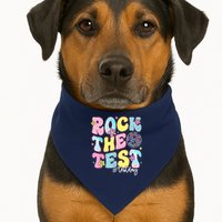 Rock The Test Testing Day Retro Motivational Teacher Student USA-Made Doggie Bandana