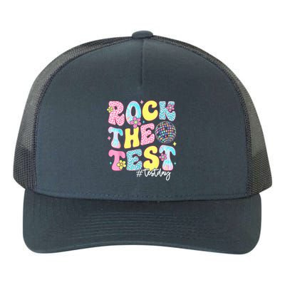 Rock The Test Testing Day Retro Motivational Teacher Student Yupoong Adult 5-Panel Trucker Hat