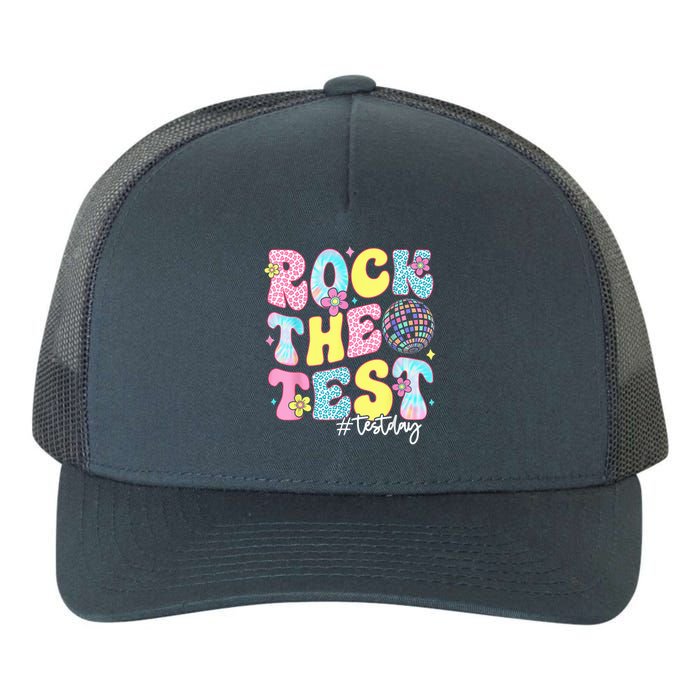 Rock The Test Testing Day Retro Motivational Teacher Student Yupoong Adult 5-Panel Trucker Hat