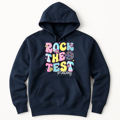 Rock The Test Testing Day Retro Motivational Teacher Student Hoodie