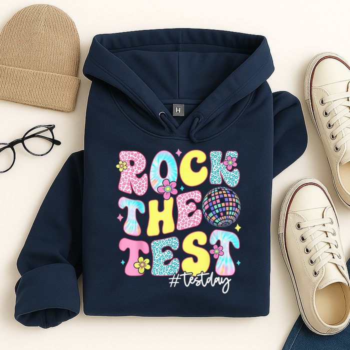 Rock The Test Testing Day Retro Motivational Teacher Student Hoodie