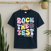 Rock The Test Testing Day Retro Motivational Teacher Student T-Shirt