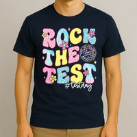 Rock The Test Testing Day Retro Motivational Teacher Student T-Shirt